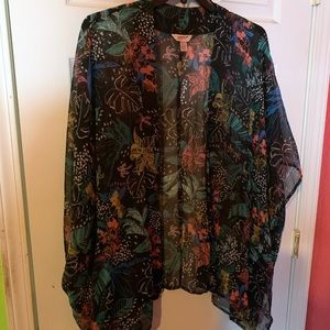 Tropical flower swimsuit cover up